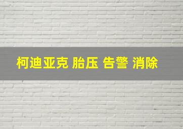 柯迪亚克 胎压 告警 消除